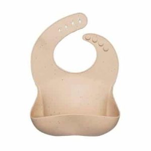 Babero de Silicona Beige estampado