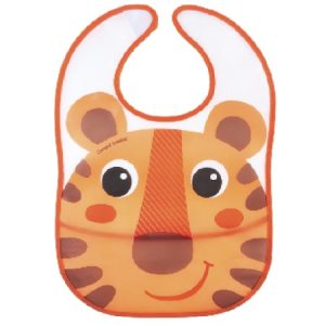 Babero Plástico con Bolsillo Hello Little Naranja